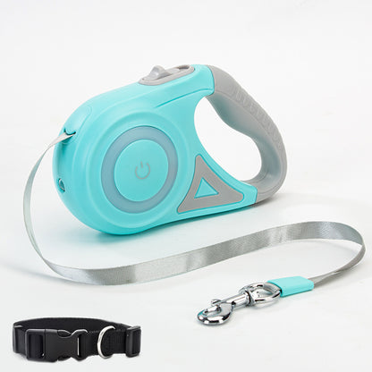 Retractable Dog Leash with LED Light & Collar – Automatic Pet Traction Rope for Small & Medium Dogs, Cats