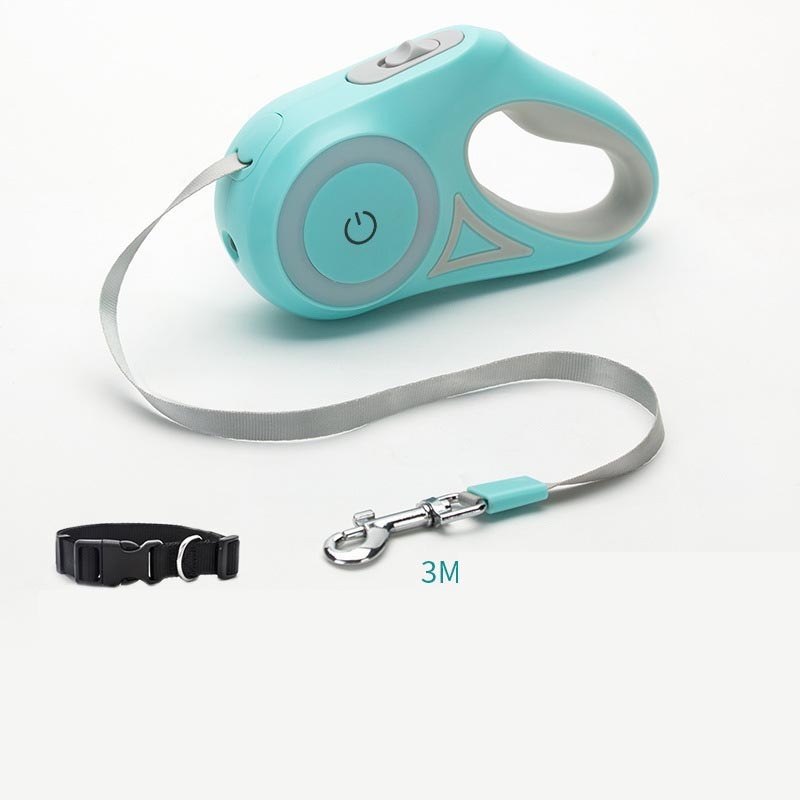 Retractable Dog Leash with LED Light & Collar – Automatic Pet Traction Rope for Small & Medium Dogs, Cats