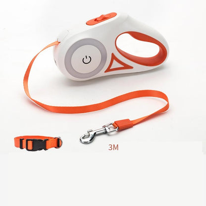 Retractable Dog Leash with LED Light & Collar – Automatic Pet Traction Rope for Small & Medium Dogs, Cats