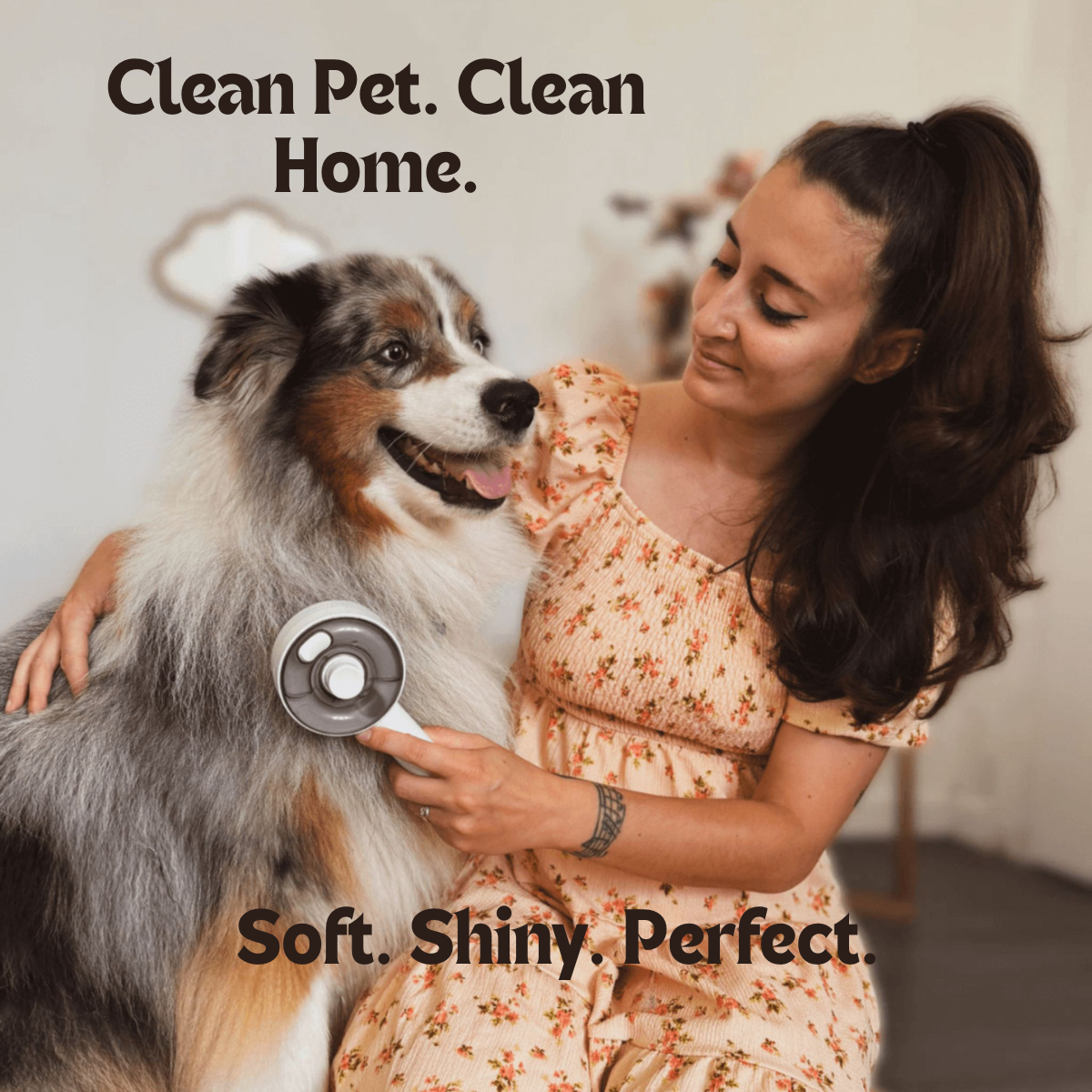 SoftClean™ Pet Brush – Self-Cleaning Grooming in Seconds