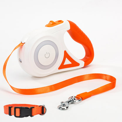 Retractable Dog Leash with LED Light & Collar – Automatic Pet Traction Rope for Small & Medium Dogs, Cats